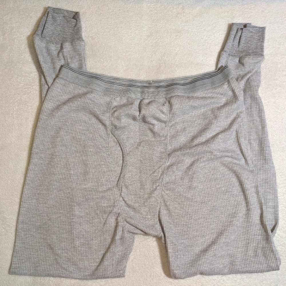 Mission Ridge Men's 2XL Premium Thermal Pants Bottoms Gray Striped Ankle Length